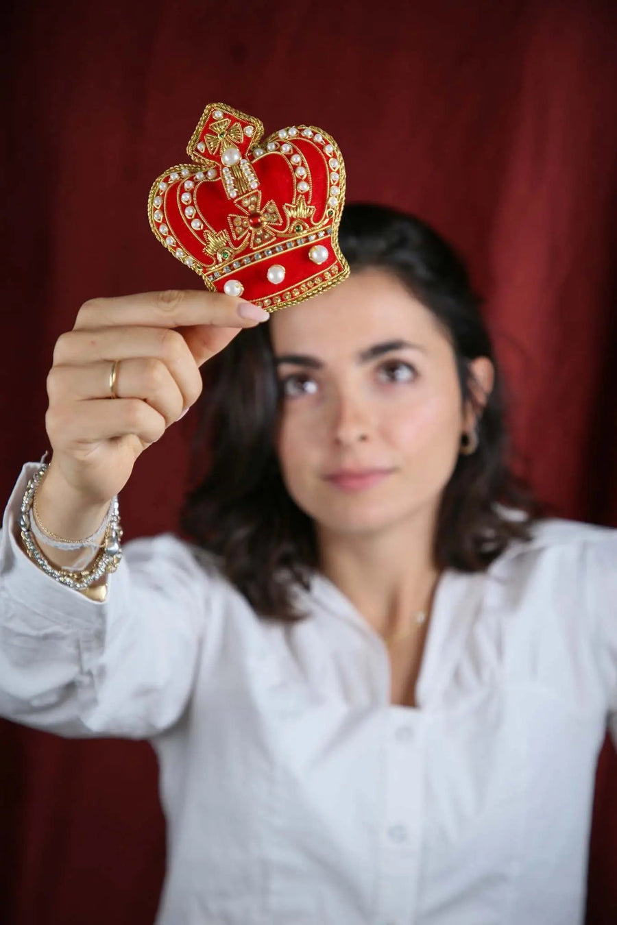 Hand Embroidery Napking Ring Crown – IL Natale del Re – Amprio Milano
