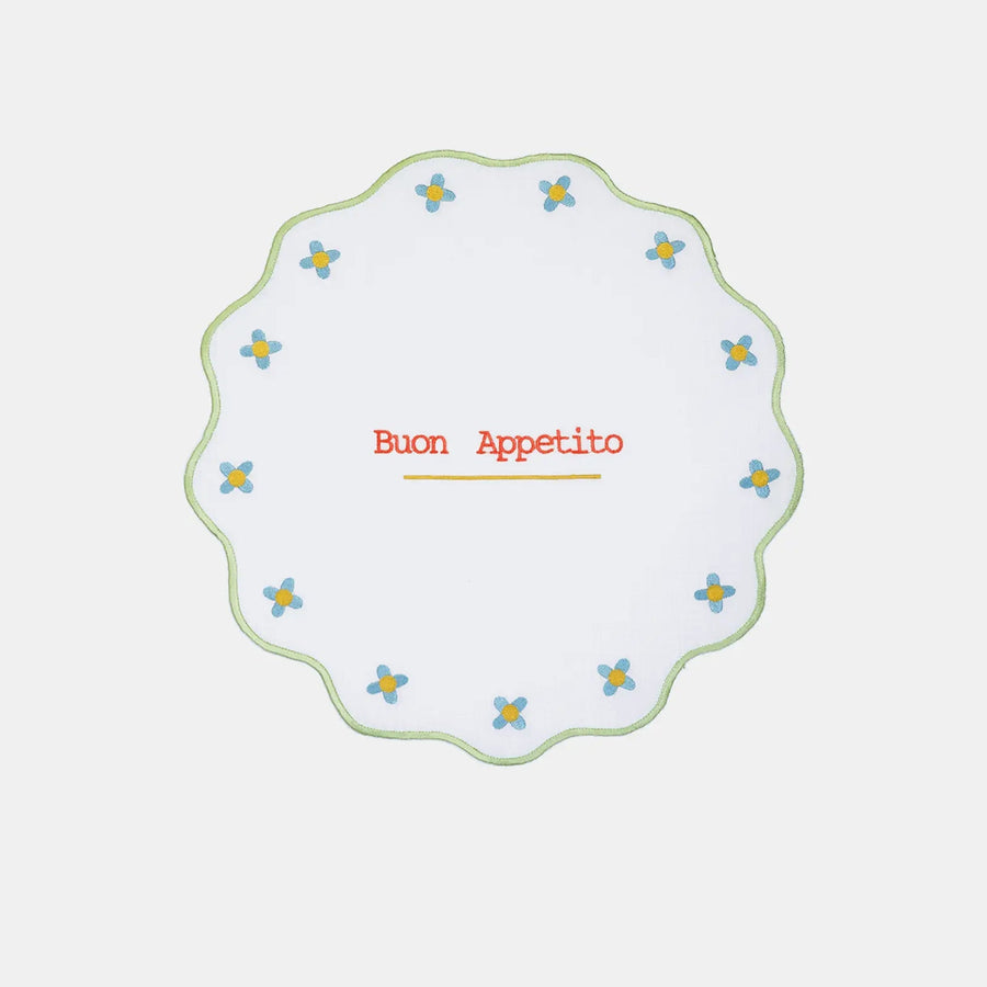 Mamma Mia Embroidered Placemat Rim Amprio Milano